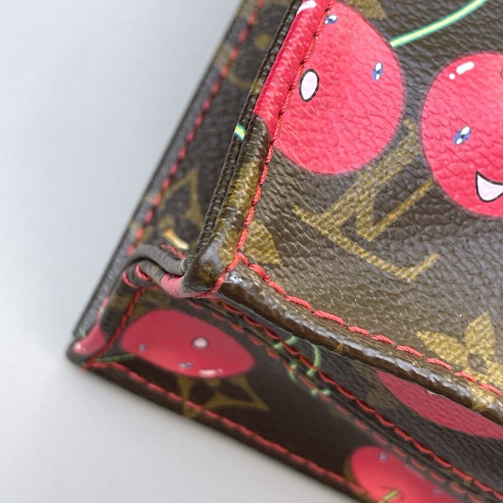 Louis Vuitton Cerise Cherry Sac Plat Brown Monogram Canvas Tote Takashi Murakami - Picture 4 of 16